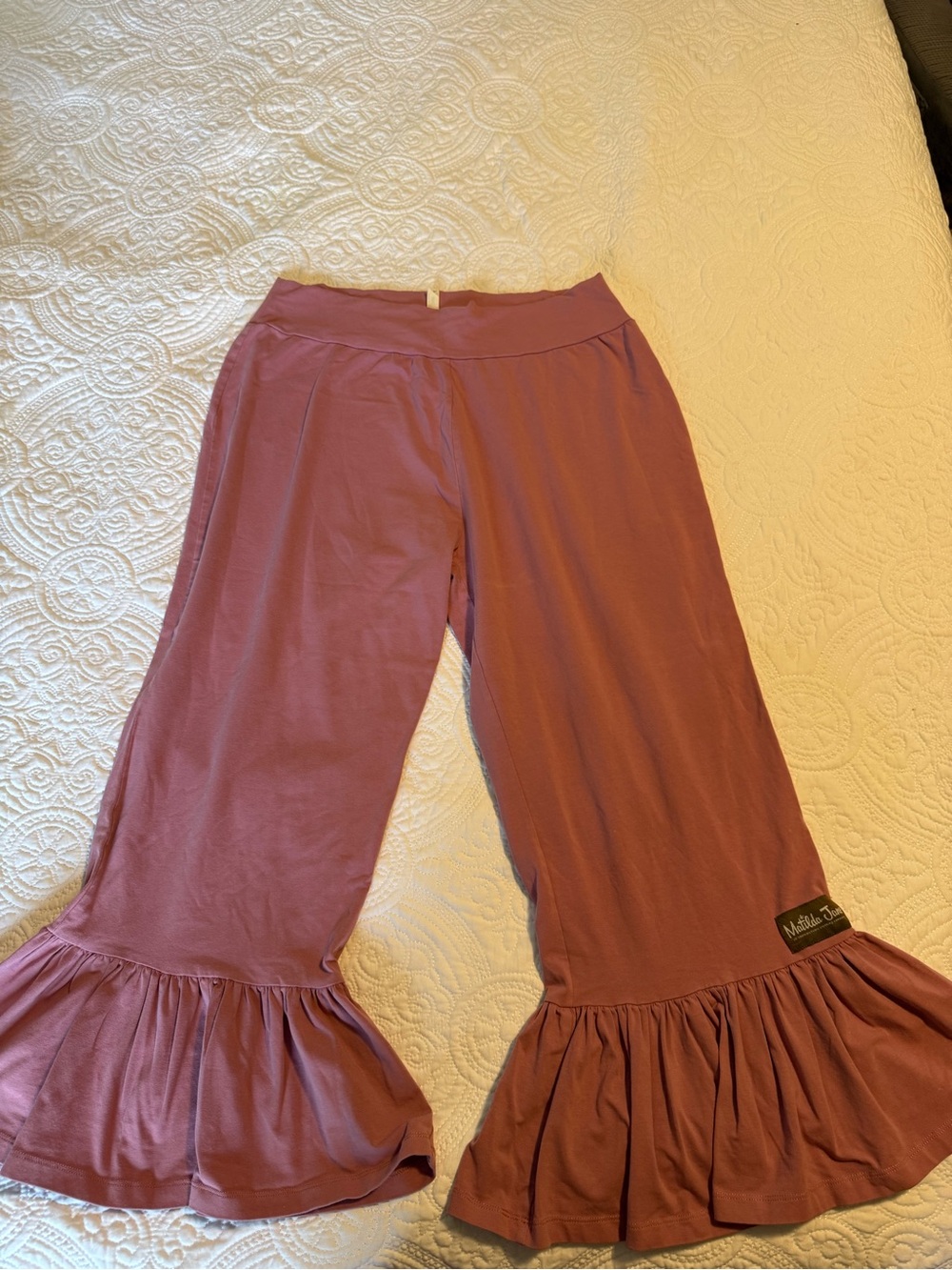 Matilda Jane Mauve Ruffle-Hem Wide Leg Pants